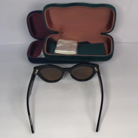 New Original Gucci Brown Cat Eye Ladies Sunglasses GG0957S 003 51 - Picture 8 of 11